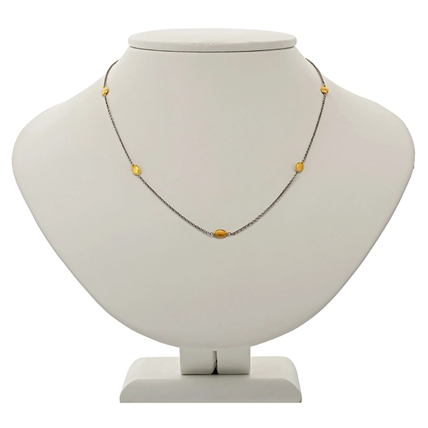 Collier, Pt950, Platin/Gelbgold, Anker-