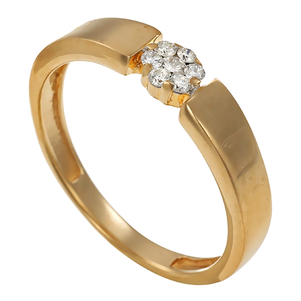 Brillantring, 9K, Gelbgold