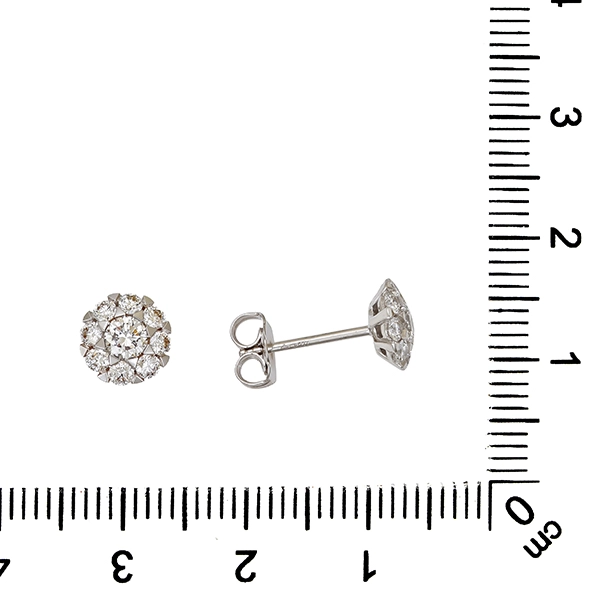 Ohrstecker, 18K, Weißgold, Brillanten