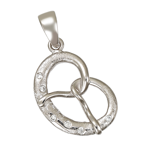 Anhänger, 14K, Weißgold, Brillanten