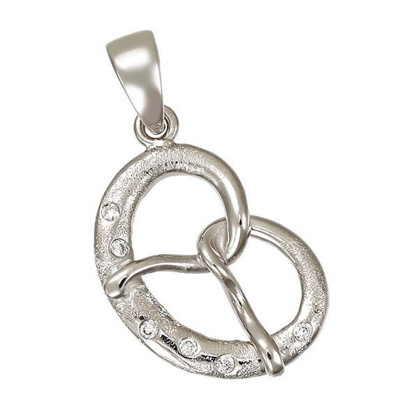Anhänger, 14K, Weißgold, Brillanten