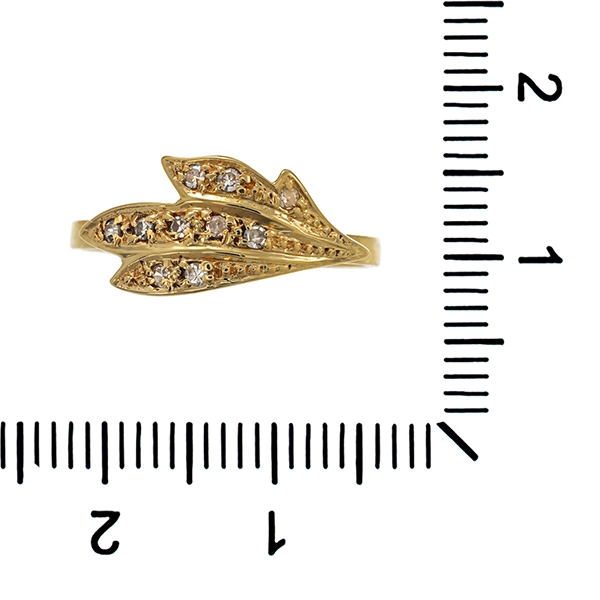 Diamantring, 14K, Gelbgold, Diamanten