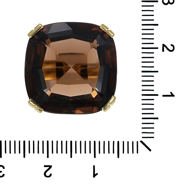 Ring, 14K, Gelbgold, Rauchquarz