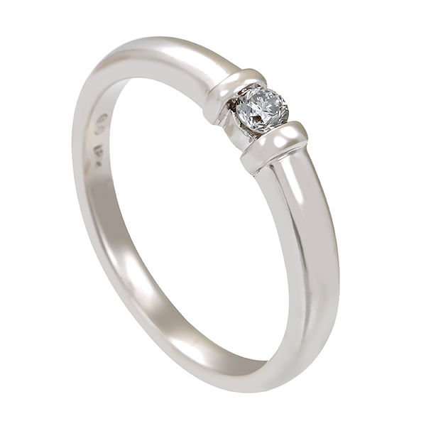 Diamantring, 18K, Gelb-/Weißgold, Brillant