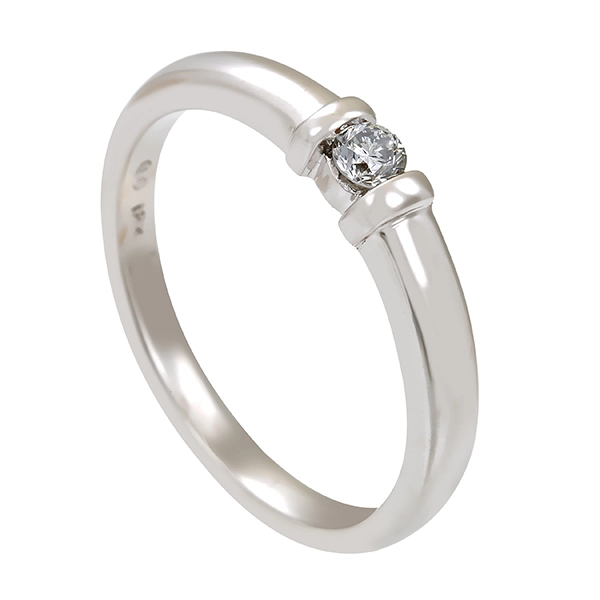 Diamantring, 18K, Gelb-/Weißgold, Brillant