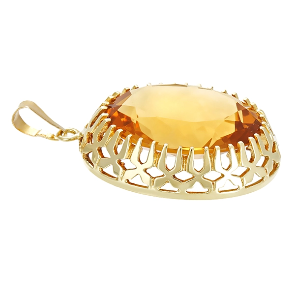 Anhänger, 14K, Gelbgold, Citrin