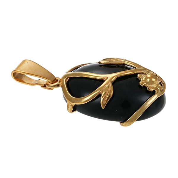 Anhänger, 8K, Gelbgold, Onyx