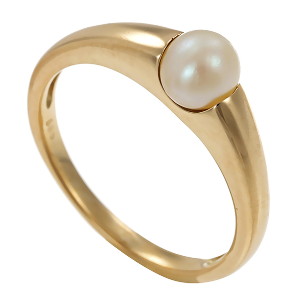 Ring, 14K, Gelbgold, Zuchtperle