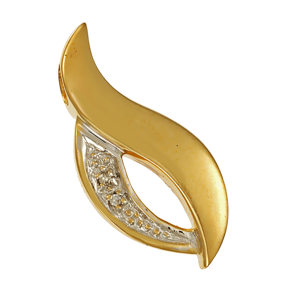 Anhänger, 14K, Gelb-/Weißgold, Diamanten