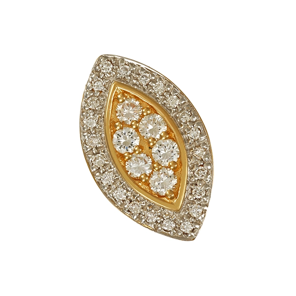 Anhänger, 14K, Gelb-/Weißgold, Brillanten