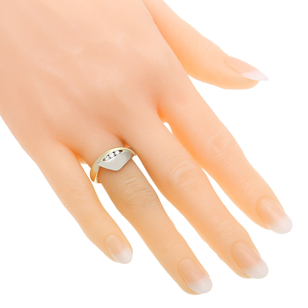 Ring, 14K, Gelb-/Weißgold, Brillanten
