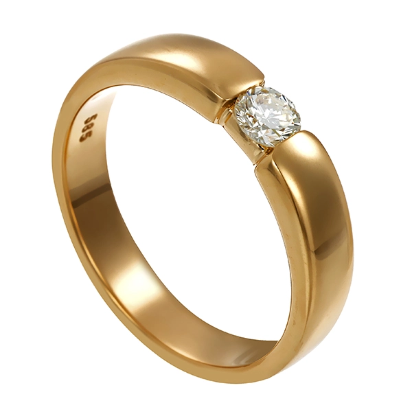 Brillantring, 14K, Gelbgold, 1 Brillant 0,20ct