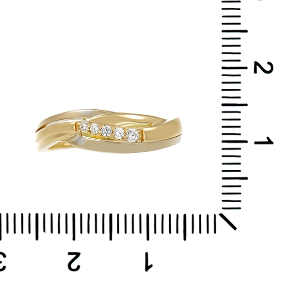 Ring, 14K, Gelbgold, Zirkonia