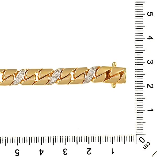 Armband, 14K, Gelb-/Weißgold, Brillanten