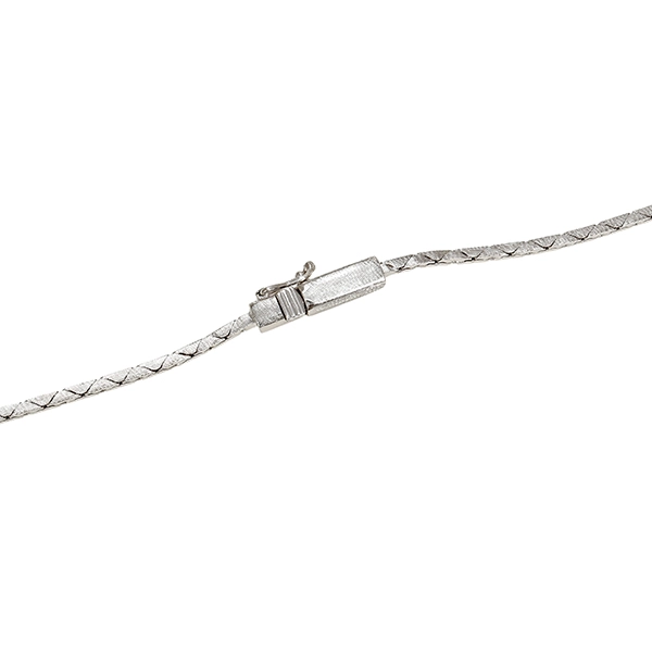 Collier, 18K, Weißgold, Saphire, Diamanten
