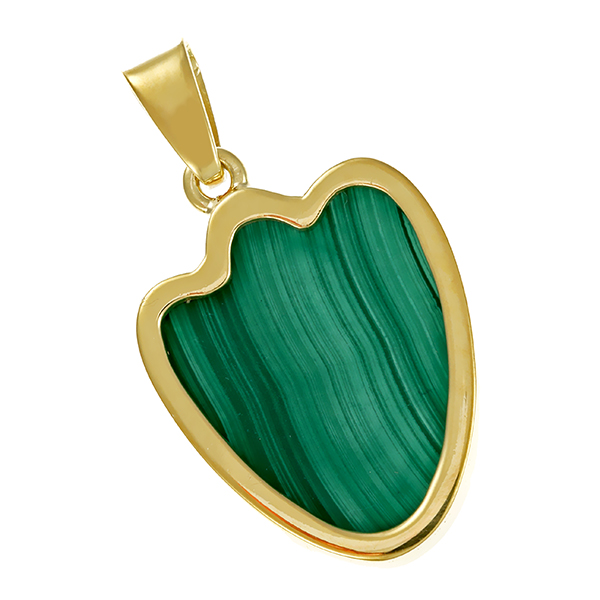 Anhänger, 14K, Gelbgold, Malachit