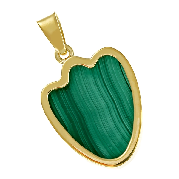 Anhänger, 14K, Gelbgold, Malachit