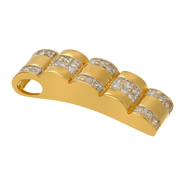 Anhänger, 18K, Gelb-/Weißgold, Diamanten