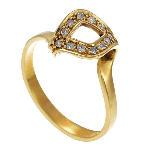 Diamantring, 14K, Gelbgold