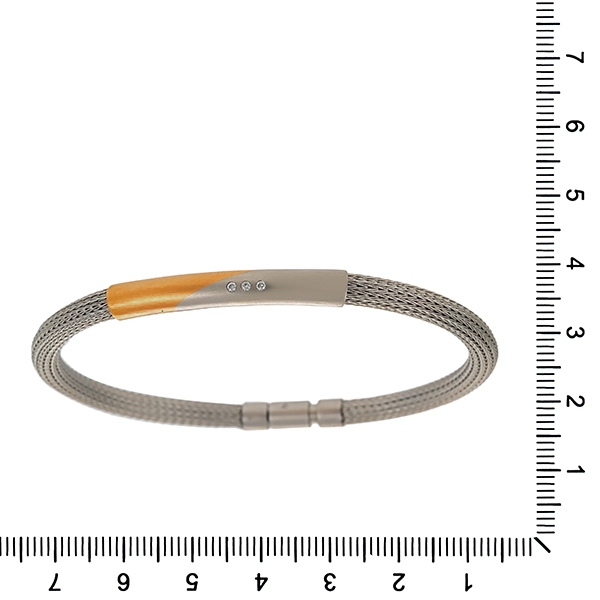 Armband, Pt950/Platin, 18K Gelbgold, Brillant