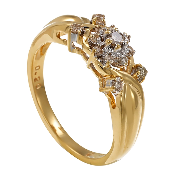Ring, 14K, Gelb-/Weißgold, Brillanten, U53