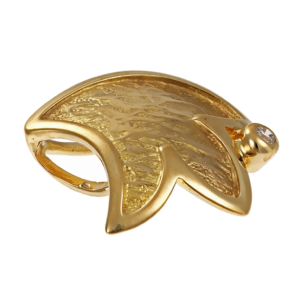 Anhänger, 8K, Gelbgold, Zirkonia