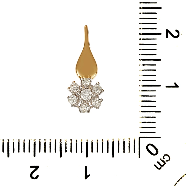 Anhänger, 14K, Gelb-/Weißgold, Brillanten