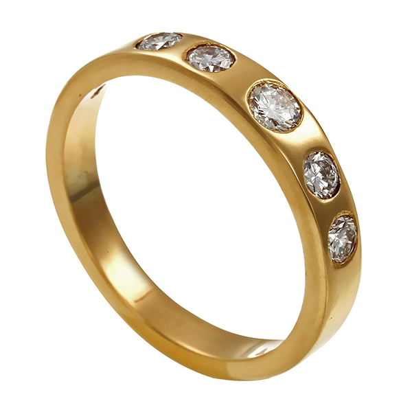 Diamantring, 14K, Gelbgold, Brillanten 0,45 ct