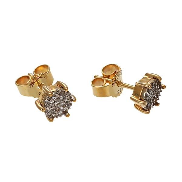 Ohrstecker, 9K, Gelb-/Weißgold, Brillanten