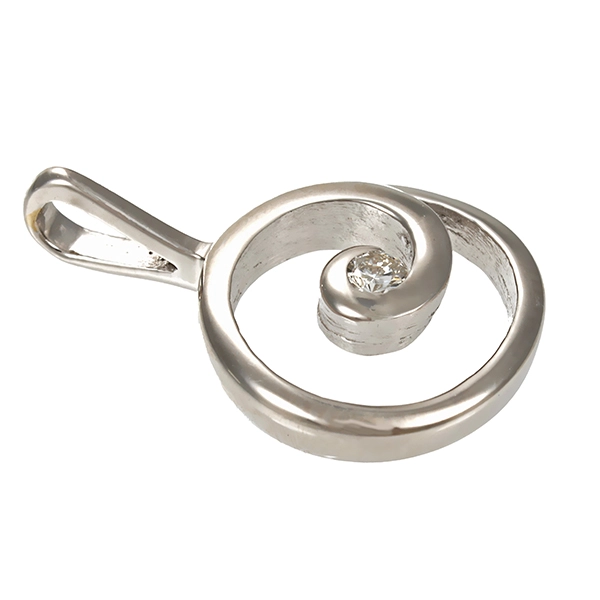 Anhänger, 14K, Weißgold, Brillant