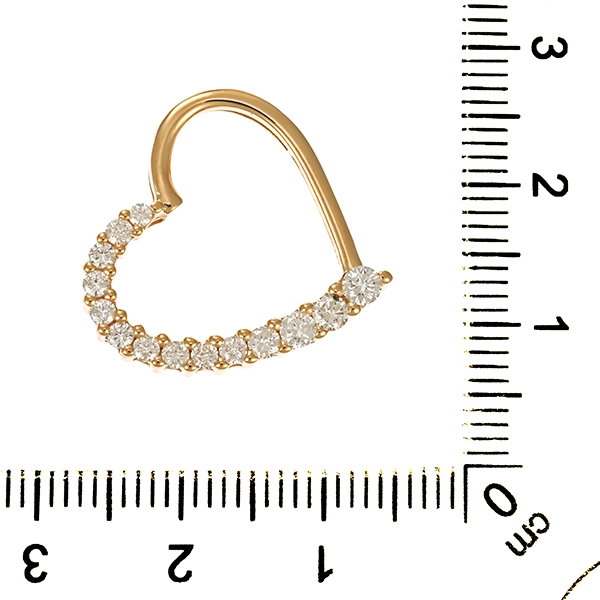 Anhänger, 14K, Gelbgold, Brillanten, Herz, Christ