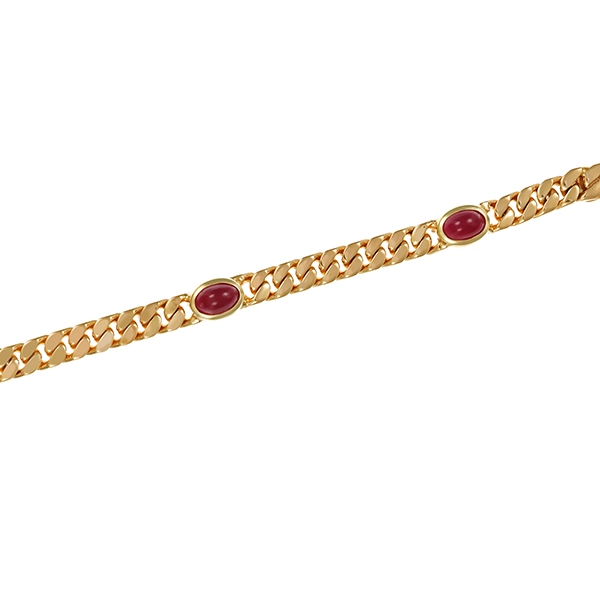 Armband, 14K, Gelbgold, Rubine, Panzer-