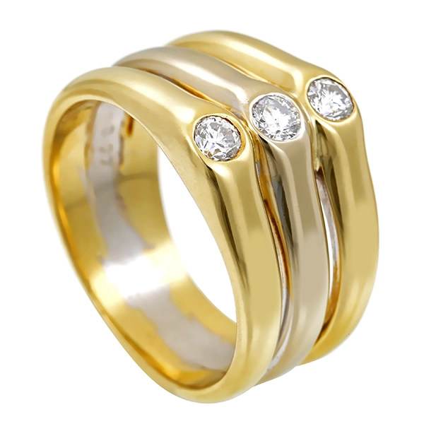 Diamantring, 14K, Gelb-/Weißgold, Brillanten 0,21 ct