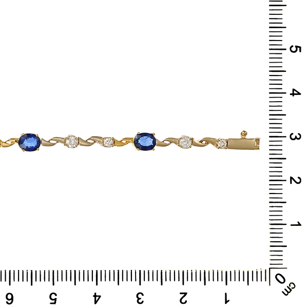 Armband, 18K, Gelbgold, Saphire, Brillanten