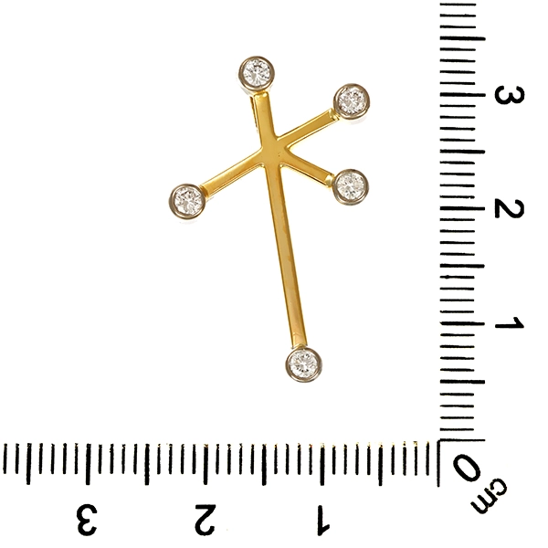 Anhänger, 18K, Gelb-/Weißgold, Brillanten 0,25 ct