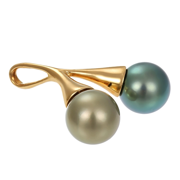 Anhänger, 18K, Gelbgold, Perlen