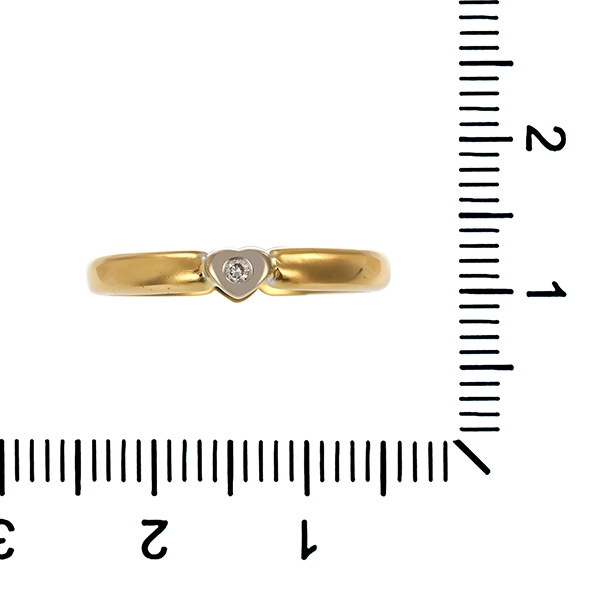 Brillantring, 18K, Gelb-/Weißgold, Herz