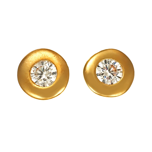Ohrstecker, 14K, Gelbgold, Zirkonia