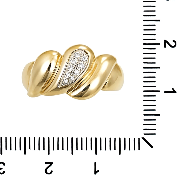 Diamantring, 14K, Gelbgold, Brillanten