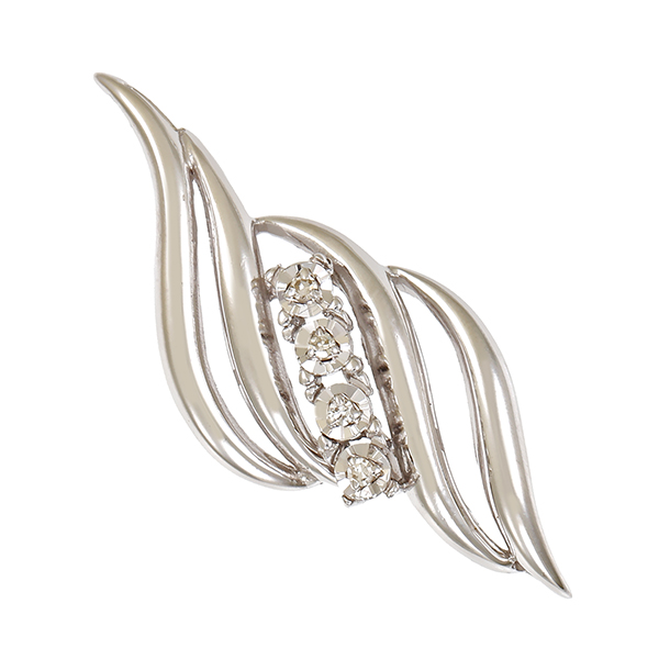 Anhänger, 8K, Weißgold, Diamanten
