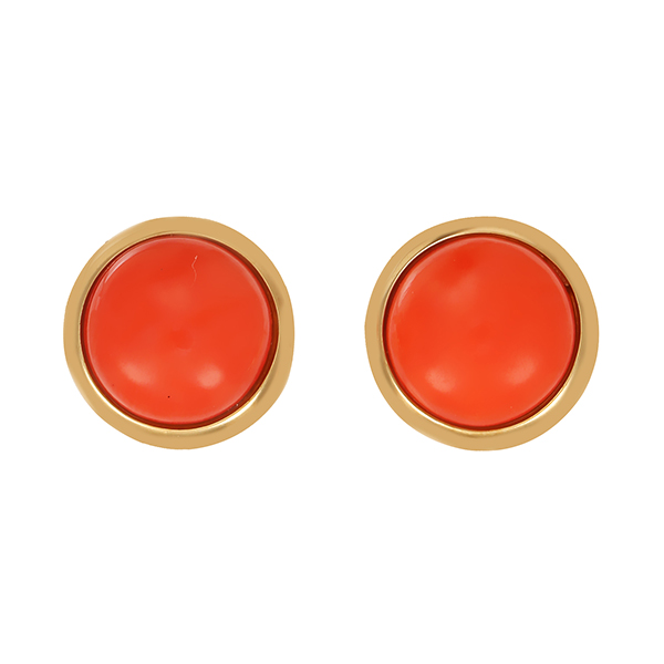 Ohrstecker, 14K, Gelbgold, Koralle