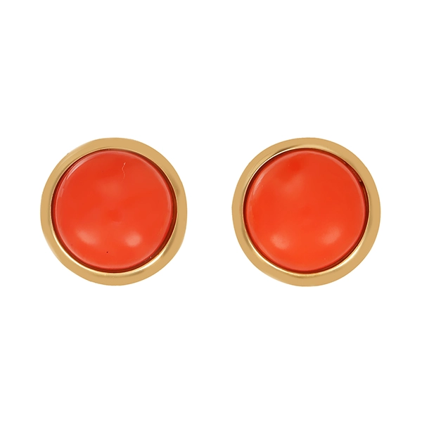 Ohrstecker, 14K, Gelbgold, Koralle