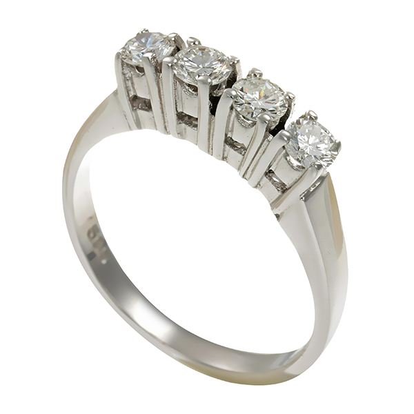 Ring, 14K, Weißgold, Brillanten