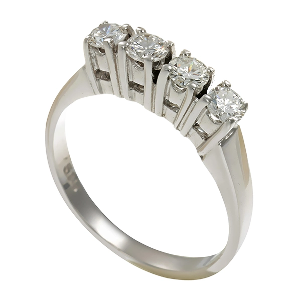 Ring, 14K, Weißgold, Brillanten