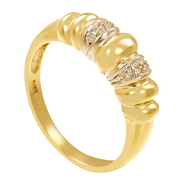 Diamantring, 14K, Gelb-/Weißgold, Diamanten