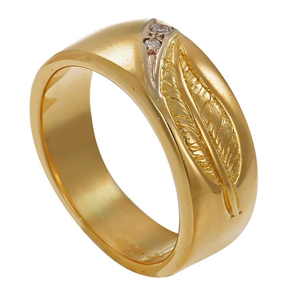 Ring, 18K, Gelbgold, 2 Brillant