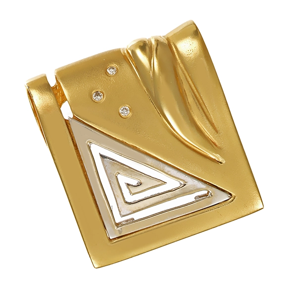 Anhänger, 14K, Gelb-/Weißgold, Brillanten