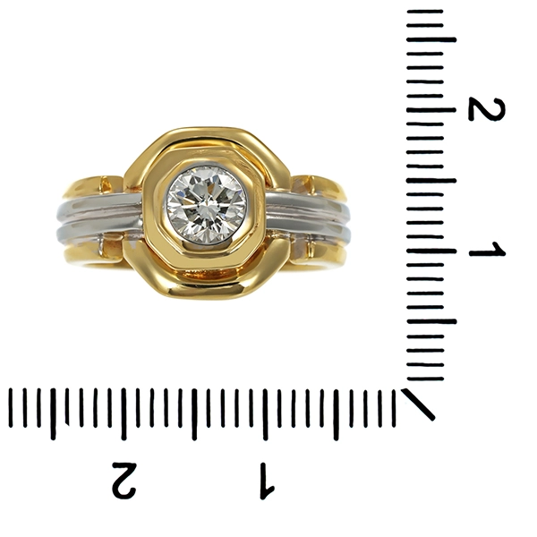Brillantring, 18K, Gelb-/Weißgold, 0,50ct