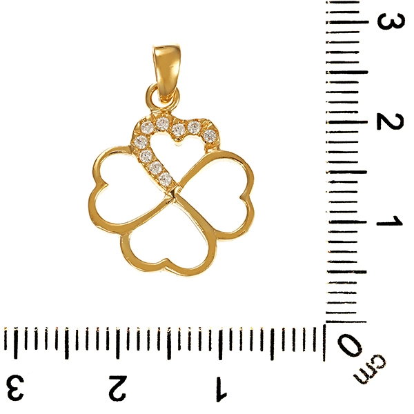 Anhänger, 14K, Gelbgold, Zirkonia