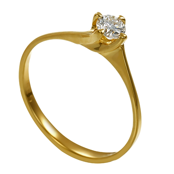 Brillantring, 14K, Gelbgold, 0,25ct